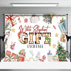 Aperturee - Aperturee Colorful White Elephant Gift Exchange Party Backdrop