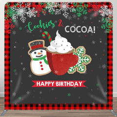 Aperturee - Aperturee Cookies Cocoa Xmas Brithday Tension Fabric Backdrop