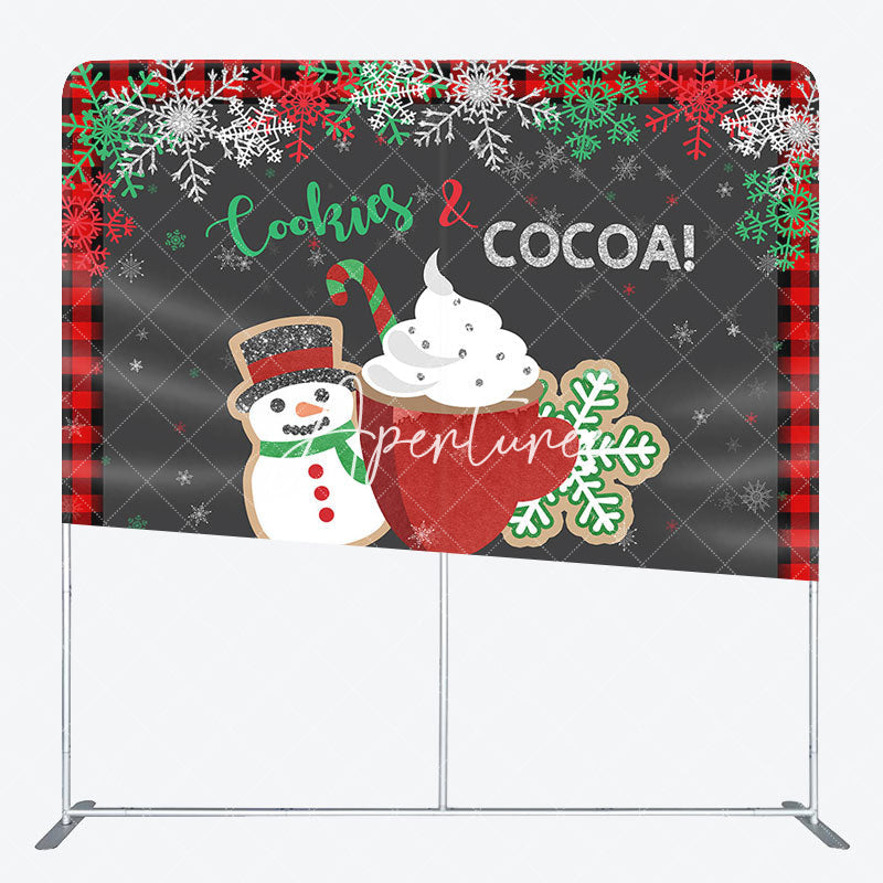 Aperturee - Aperturee Cookies Cocoa Xmas Brithday Tension Fabric Backdrop