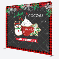 Aperturee - Aperturee Cookies Cocoa Xmas Brithday Tension Fabric Backdrop