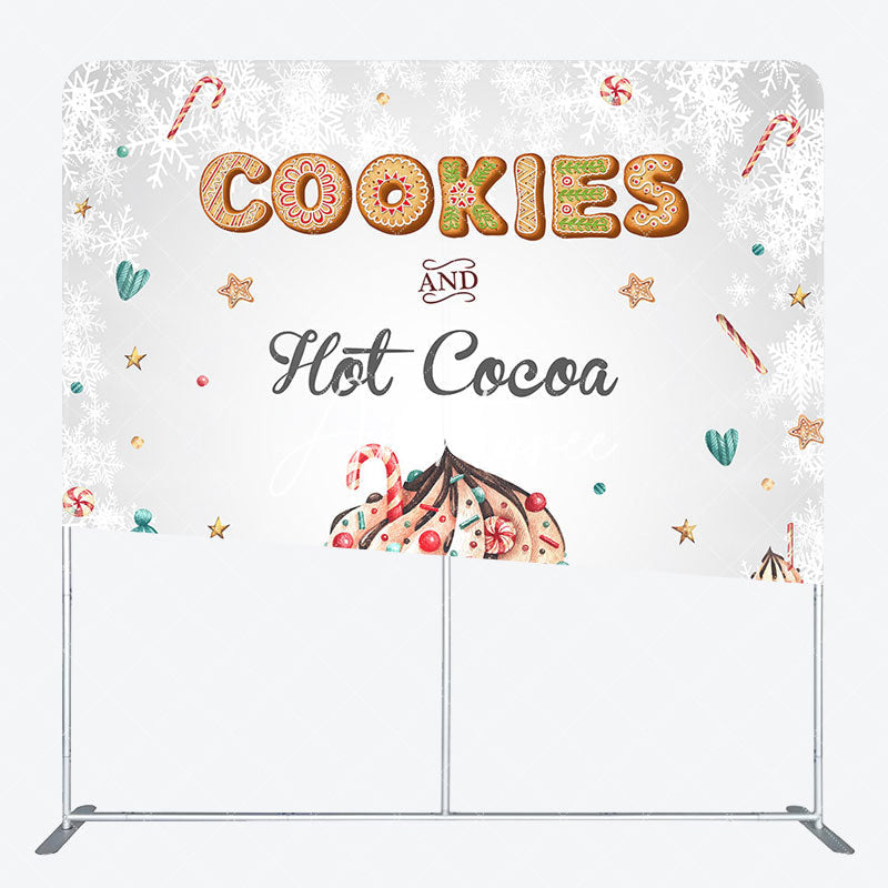 Aperturee - Aperturee Cookies Hot Cocoa Snowman Tension Fabric Backdrop