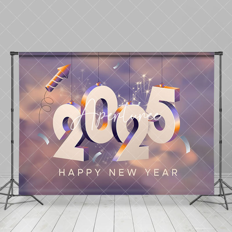 Aperturee - Aperturee Cool 2025 Sparkle Sunset Cloud New Year Backdrop