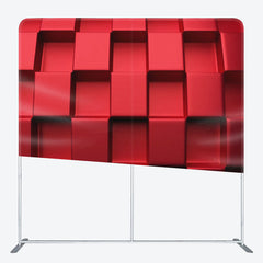 Aperturee - Aperturee Cool 3D Red Blocks Fabric Backdrop Cover For Decor