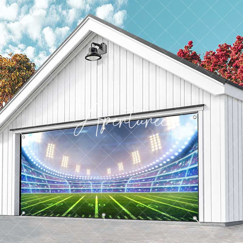 Aperturee - Aperturee Cool Football Game Day Stadium Garage Door Banner