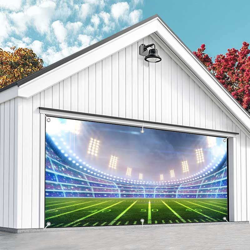 Aperturee - Aperturee Cool Football Game Day Stadium Garage Door Banner