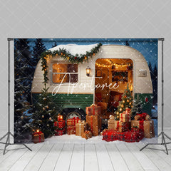 Aperturee - Aperturee Cosy Snow Camper Van Festive Christmas Warm Backdrop