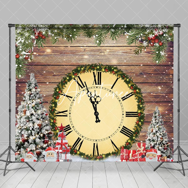 Aperturee - Aperturee Countdown Clock Garland Wooden Christmas Backdrop