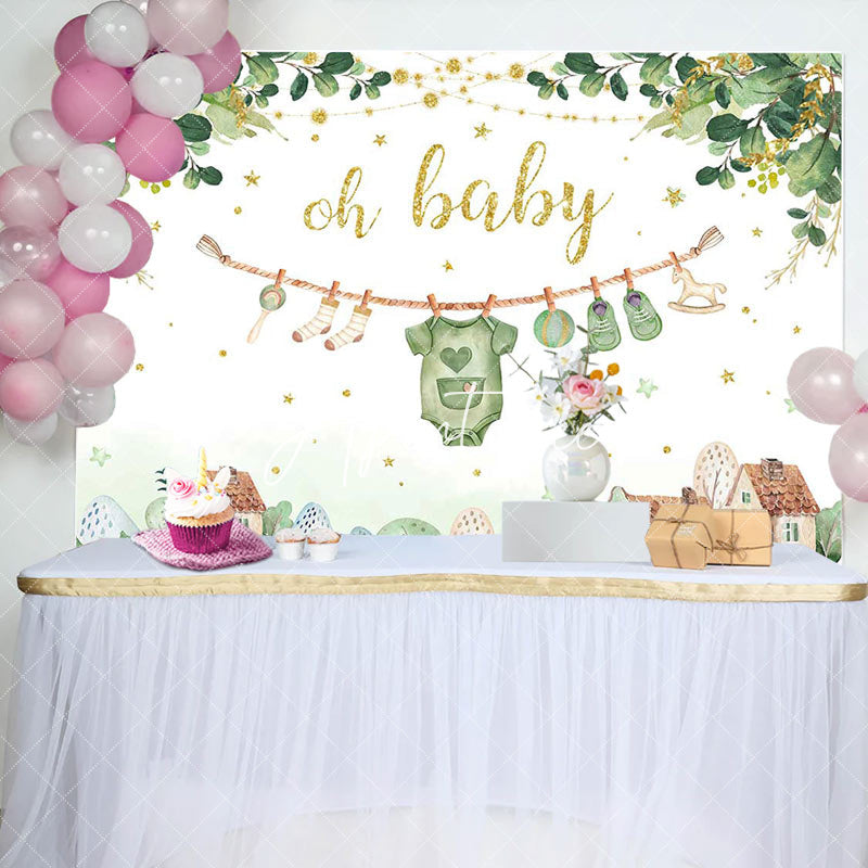 Aperturee - Aperturee Country House Plant Oh Baby Gender Reveal Backdrop