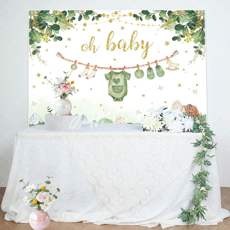 Aperturee - Aperturee Country House Plant Oh Baby Gender Reveal Backdrop