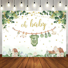 Aperturee - Aperturee Country House Plant Oh Baby Gender Reveal Backdrop