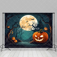 Aperturee - Aperturee Country Road Night Pumpkin Villa Halloween Backdrop