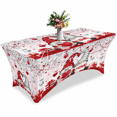 Aperturee - Aperturee Couple Love Heart Valentines Day Stretch Table Cover