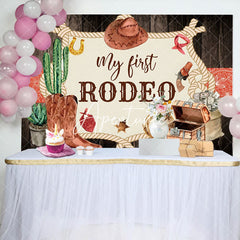 Aperturee - Aperturee Cowboy My First Rodeo Cowboy 1st Birthday Backdrop