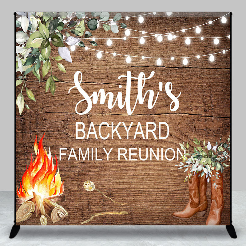 Aperturee - Aperturee Cowboy Wood Custom Backyard Family Reunion Backdrop