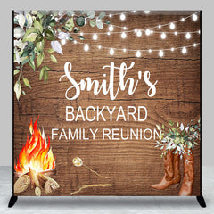 Aperturee - Aperturee Cowboy Wood Custom Backyard Family Reunion Backdrop