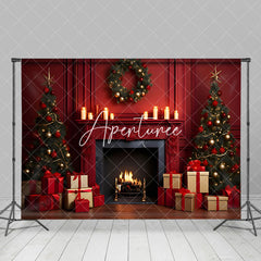 Aperturee - Aperturee Cozy Christmas Tree Candle Glit Holiday Backdrop