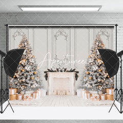 Aperturee - Aperturee Cozy Holiday Ambiance Christmas Trees Gift Backdrop