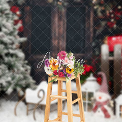 Aperturee - Aperturee Cradle Mailbox Wood Door Skates Christmas Backdrop