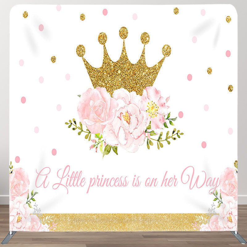 Aperturee - Aperturee Crown Flower Fabric Backdrop Cover for Baby Shower