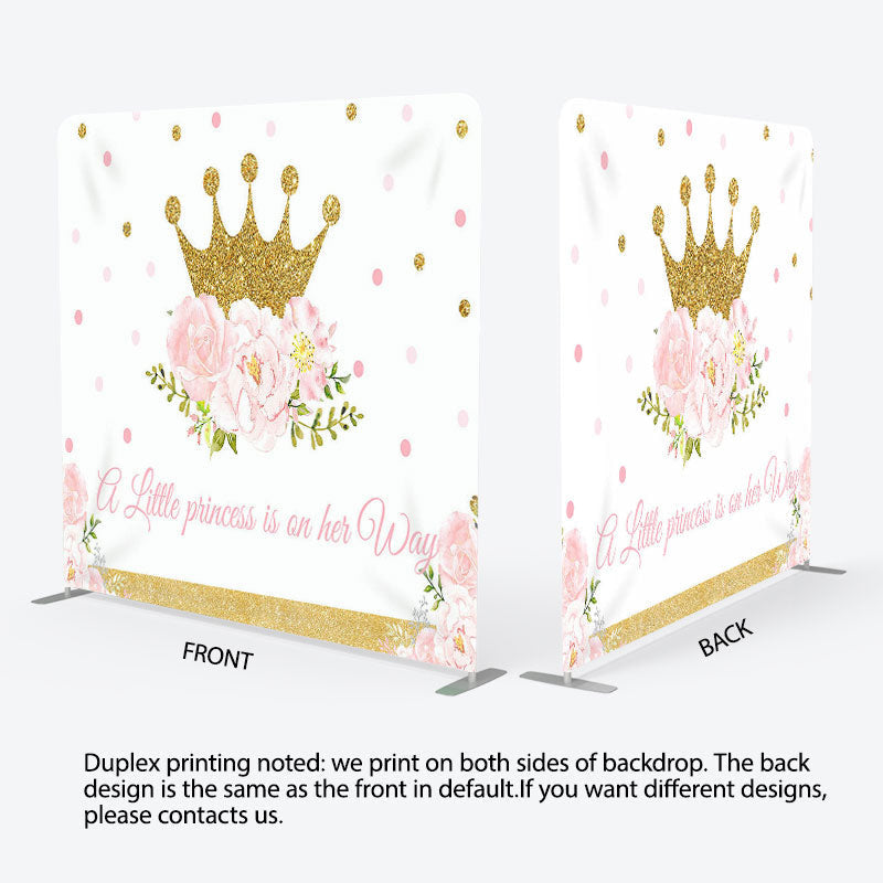 Aperturee - Aperturee Crown Flower Fabric Backdrop Cover for Baby Shower