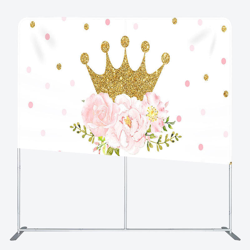 Aperturee - Aperturee Crown Flower Fabric Backdrop Cover for Baby Shower