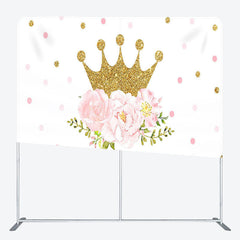 Aperturee - Aperturee Crown Flower Fabric Backdrop Cover for Baby Shower