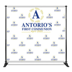 Aperturee - Aperturee Custom Blue Words Step And Repeat Baptism Backdrop