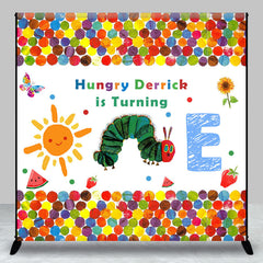 Aperturee - Aperturee Custom Colorful Caterpillar One Birthday Backdrop