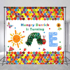 Aperturee - Aperturee Custom Colorful Caterpillar One Birthday Backdrop