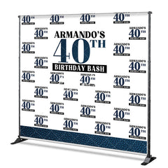 Aperturee - Aperturee Custom Dark Blue Step And Repeat Birthday Banner