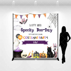 Aperturee - Aperturee Custom Name Birthday Halloween Costume Party Backdrop