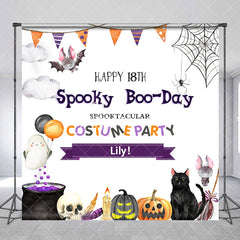 Aperturee - Aperturee Custom Name Birthday Halloween Costume Party Backdrop