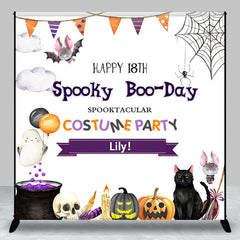 Aperturee - Aperturee Custom Name Birthday Halloween Costume Party Backdrop