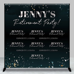 Aperturee - Aperturee Custom Name Glitter Green Retirement Party Backdrop