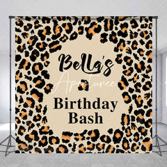 Aperturee - Aperturee Custom Name Leopard Print Birthday Bash Backdrop