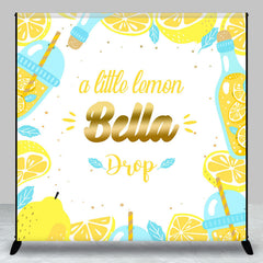 Aperturee - Aperturee Custom Name Little Lemon Drop Baby Shower Backdrop