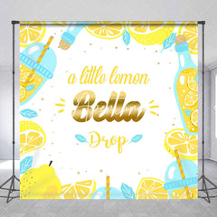 Aperturee - Aperturee Custom Name Little Lemon Drop Baby Shower Backdrop