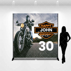 Aperturee - Aperturee Custom Name Road Motorcycle 30th Birthday Backdrop