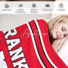 Aperturee - Aperturee Custom Number Name Red White Sport Blanket For Gifts