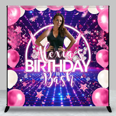 Aperturee - Aperturee Custom Photo Name Stars Balloons Birthday Backdrop