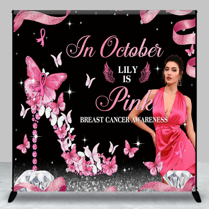 Aperturee - Aperturee Custom Pink Black Breast Cancer Awareness Backdrop