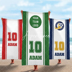 Aperturee - Aperturee Custom School Sport Team Beach Towel with Logo