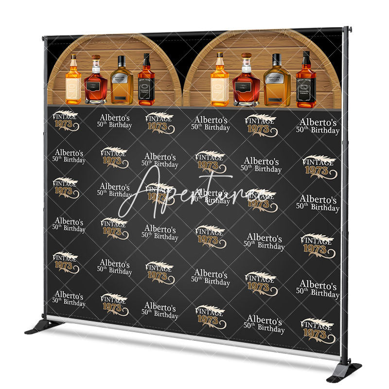 Aperturee - Aperturee Custom Wine Cabinet Step And Repeat Birthday Backdrop