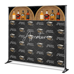 Aperturee - Aperturee Custom Wine Cabinet Step And Repeat Birthday Backdrop