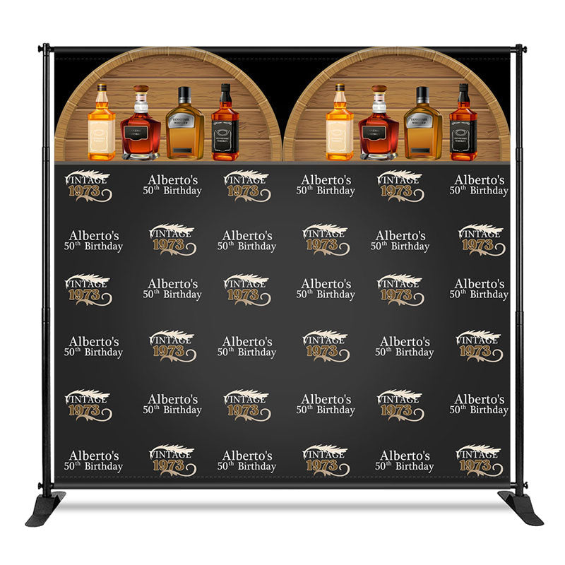 Aperturee - Aperturee Custom Wine Cabinet Step And Repeat Birthday Backdrop