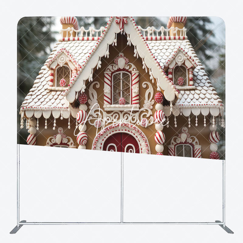 Aperturee - Aperturee Cute Dessert House Christmas Photo Booth Backdrop