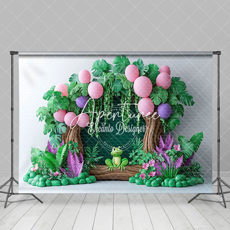 Aperturee - Aperturee Cute Forest Fog Summer Willow Cake Smash Backdrop