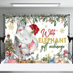 Aperturee - Aperturee Cute Sleeping White Elephant Gift Exchange Backdrop