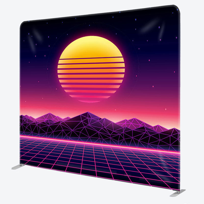 Aperturee - Aperturee Cyber Sunset Matrix Backdrop Cover For Party Decor