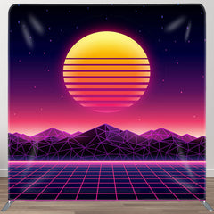 Aperturee - Aperturee Cyber Sunset Matrix Backdrop Cover For Party Decor